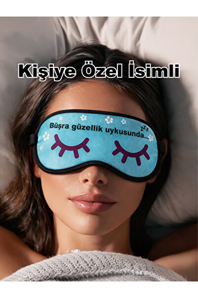 Hepsiva Kişiye Özel İsimli Uyku Bandı Işığı Geçirmez Yumuşak Rahat Uyku Bandı