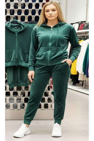 ihaoo Women's Velvet tracksuit with pebbles