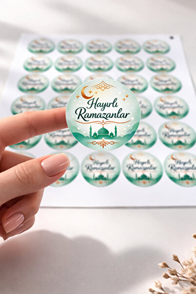 deer art Ramazan Temalı 10 Adet Sticker Seti – Parlak Kuşe Yapışkanlı Etiket R-1