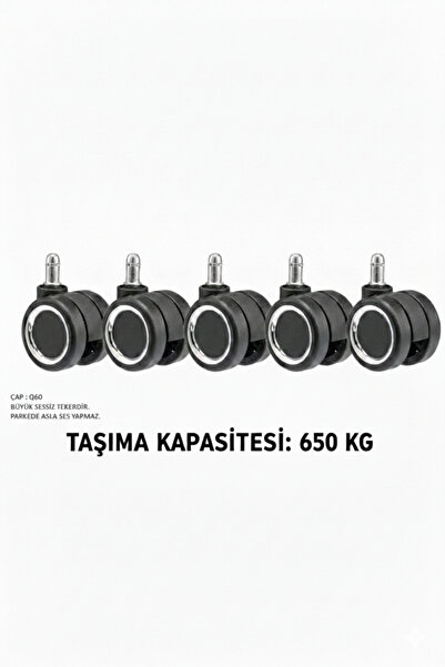 OFİS ADAM TEKERLEK SESSİZ Q60 ÇAP SİLİKONLU PARKE SES VE İZ YAPMAZ (OFİS ADAM)