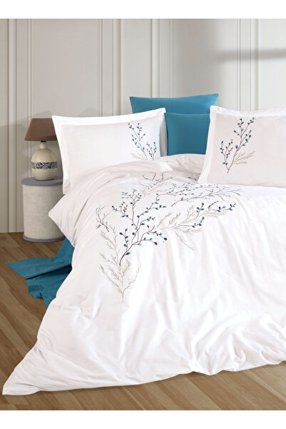 FIONNA.RO HOBBY Premium 100% Cotton Poplin Duvet Cover Set With Embroidery - ...