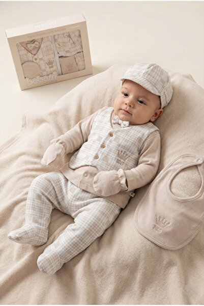 ZEYNUKO طقم زيبين للأطفال حديثي الولادة مكون من 5 قطع مصنوع من القطن بنسبة 10...