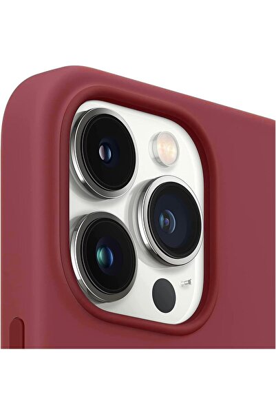 Yuwell YU WELL iPhone 13 Pro Max Silicone Protective Case Cover Burgundy