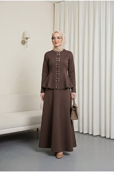 Modamorfo Costum de scufundări cu închidere dublă cu capse în față și fustă c...