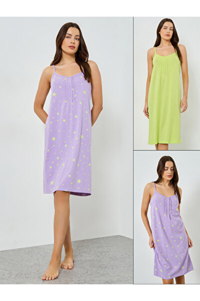 Styli Pack of 2 - Printed Strappy Nightdress