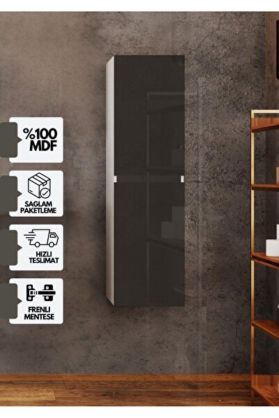 KAREN BANYO Yeni Venüs Banyo Dlb Boy Dolap Antrasit Demonte Antrasit - Beyaz