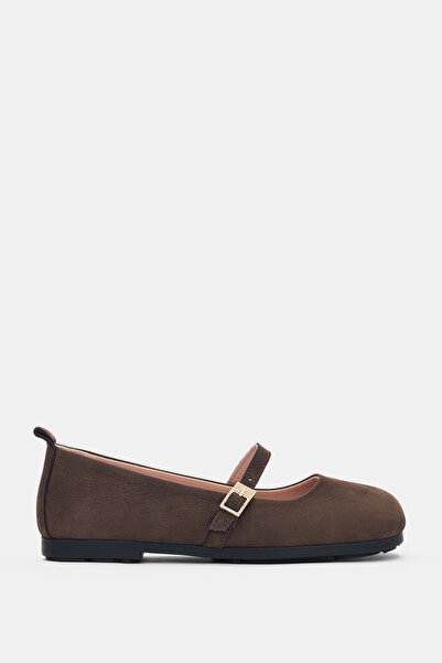 selin shoes Morlen Genuine Leather Gold Adjustable Buckle Detailed Women's Sh...