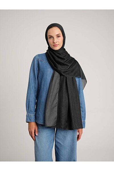 Ayshara Nazenin Plain Monogram Double-Sided Shawl - Gray