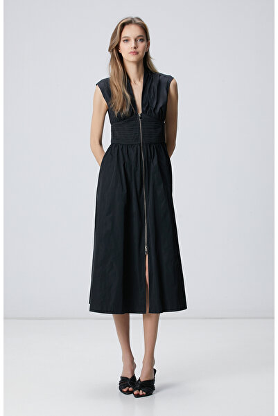 Network Siyah Midi Elbise