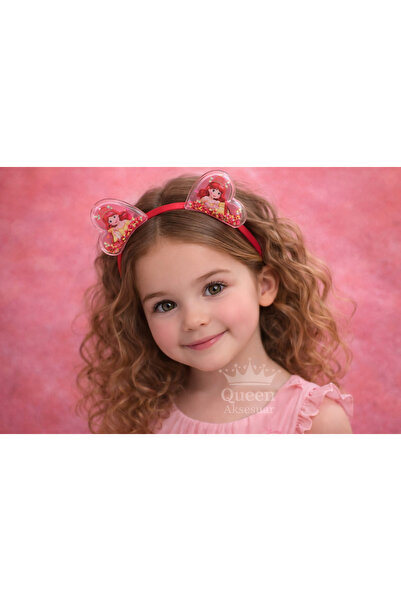QUEEN AKSESUAR Coroana prințesa Ariel cu inimă roșie, cu paiete mobile, drăgu...
