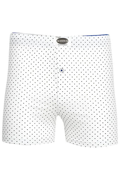 KAİZEN 3-pack men's white boxer shorts with a star design, 100% Cotton