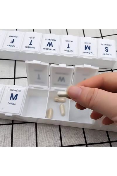 Thirty Three Design Portable medicine box, with lid, with 7 compartments per ...