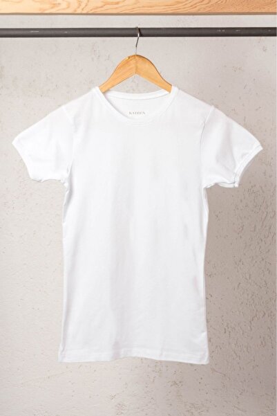 KAİZEN 3-piece men's short-sleeved round neck white t-shirt set