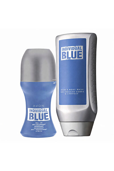 AVON Set Individual Blue shower gel and antiperspirant deo-roll