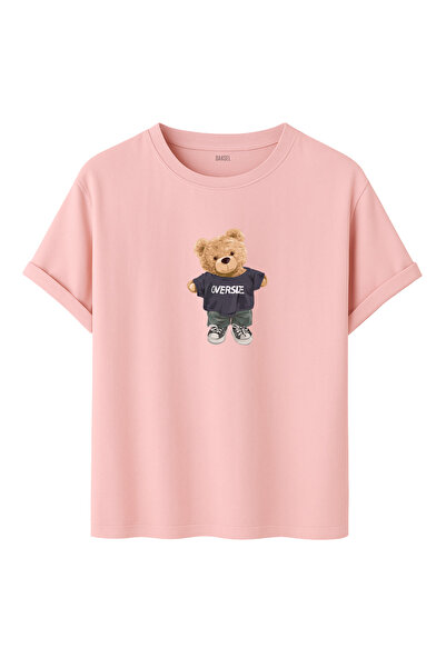 DK DAKSEL Tricou oversize unisex cu figurină urs - Tricou în stil streetwear,...