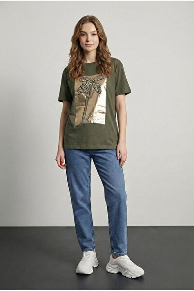 Quzu Women's T-Shirt Tsh01714 Khaki