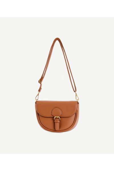 Yargıcı Leather Look Crossbody Bag with Buckle