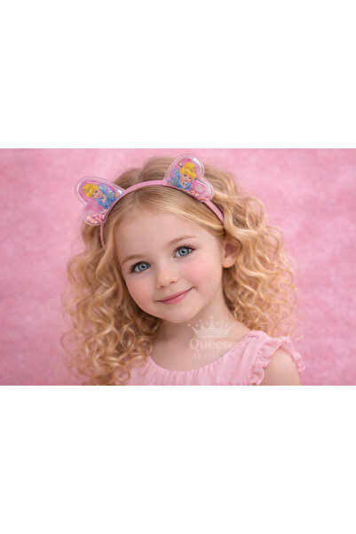 QUEEN AKSESUAR Розова корона с сърце на принцеса Пепеляшка с подвижни пайети,...