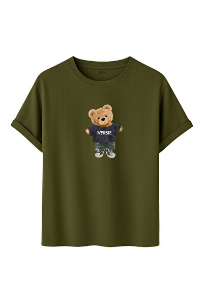 DK DAKSEL Tricou oversize unisex cu figurină urs - Tricou în stil streetwear,...