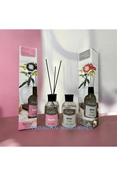 AKÇAY MARKAM ÇUBUKLU ODA KOKULARI, POUDRE 100 ML VE WHİTE SOAP 100 ML