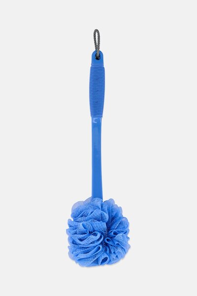 Muy Mucho Textured Bath Scrub With Long Handle, Blue
