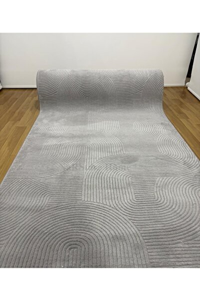NaRStore Home Rölyef Joy Gri Kaymaz Taban Kesme Halı Yolluk