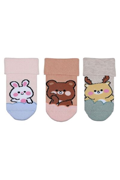 Bross Cute Animals Towel Baby Girl 3-Piece Socket Assortment