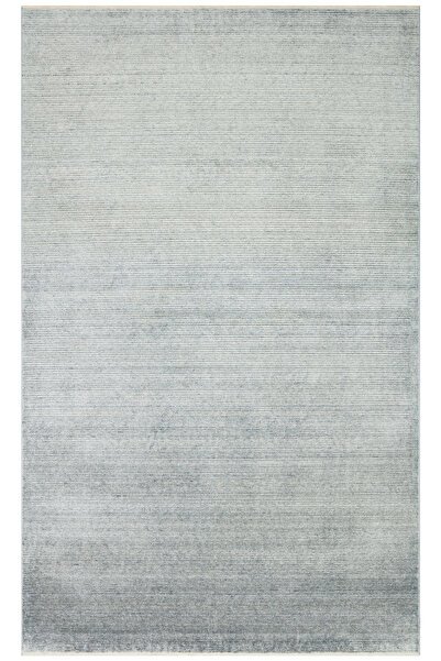 Cool Halı Silva Mavi Gri Düz Renk Modern El Dokuma Doğal Tencel İplik Dört Me...