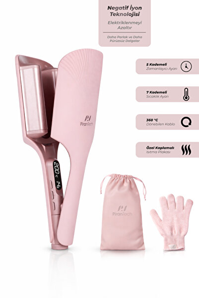 PiranTech Ks-516 Professional Wave Hair Curler with 7 Temperature Settings an...
