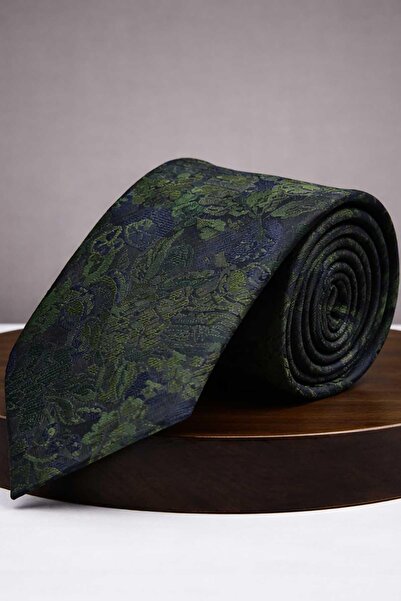 Kravatkolik Verde - Cravată cu flori bleumarin