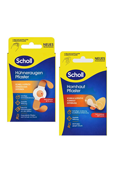 Scholl Nasır Sökücü Hornhaut Flaster 4'lü + Nasır Sökücü Su Geçirmez Ilaçlı H...