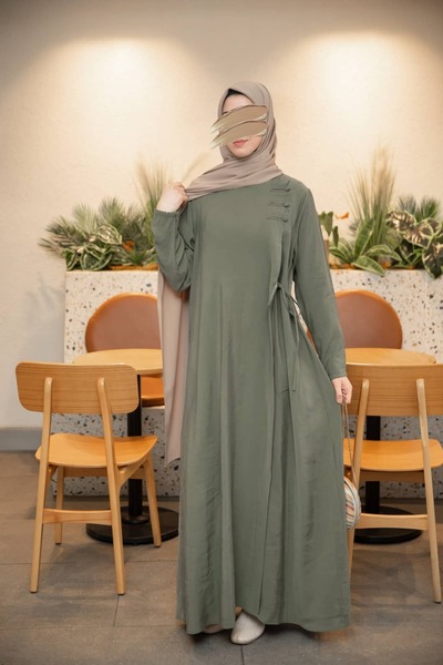 Nissra Ankanoor Side Tie Brit Buttoned Modal Dress Anka265141