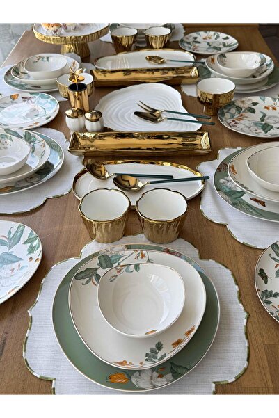ROSSEV Porselen Yemek Takımı 6 Kişilik 50 Parça Almira