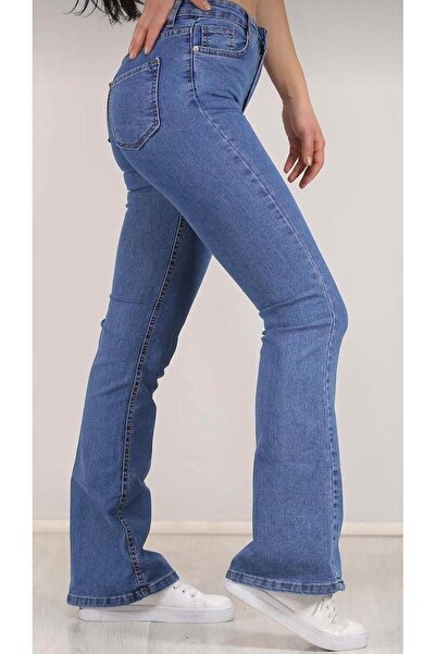 Pubi New Season High Waist Lycra Tightening Women's Spanish Flare Jeans
