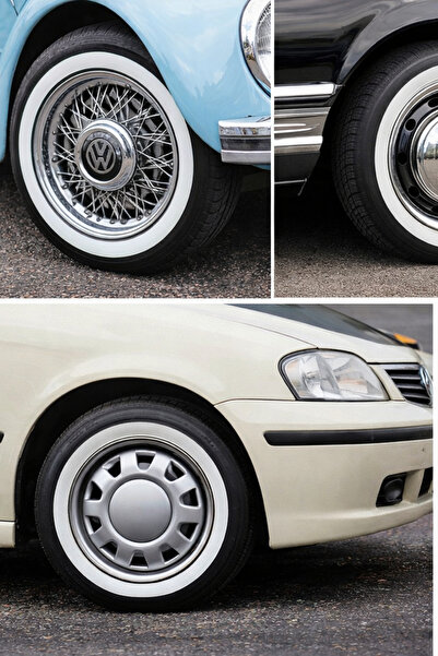 Nicevia ملصق إطار عجلة أبيض اللون مقاس 15 بوصة - مجموعة شريط إطار أبيض اللون