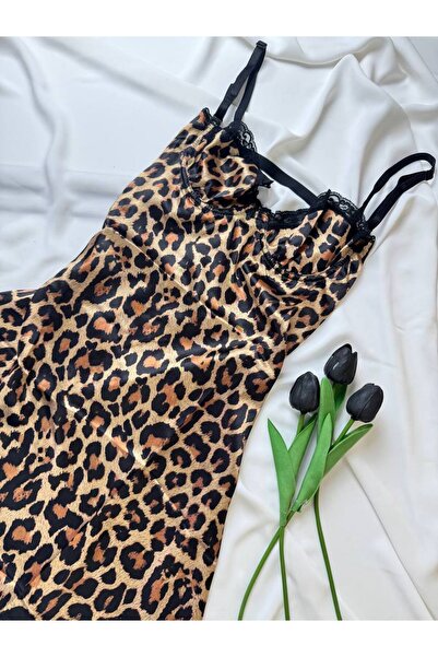 ROZENİN LINGERIE Balenli Dantel Detaylı Saten Gecelik (Babydoll)