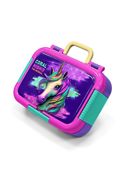 Coral High Kids Purple Unicorn Patterned Stainless Steel Lunch Box 39266
