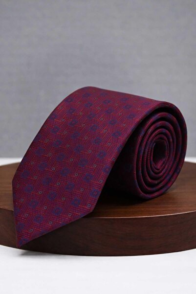 Kravatkolik Burgundy - Navy Blue Square Tie
