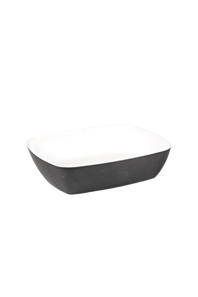 Globy Open Buffet Rectangular Plate Black – 32.5×26.5×8 cm