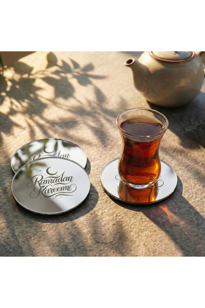 iwa concept Set of 6 Ramadan Kerim Latin Acrylic Coasters - Modern Table Deco...