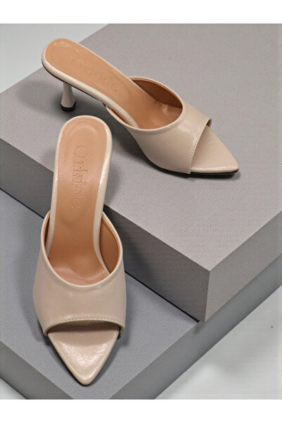 HFKY Women's Pointed Toe Heeled Slippers