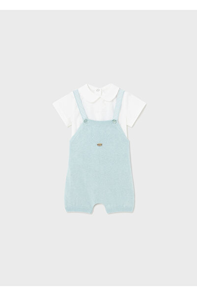 MAYORAL Baby Boy Suspender Knitwear Jumpsuit Shirt Set