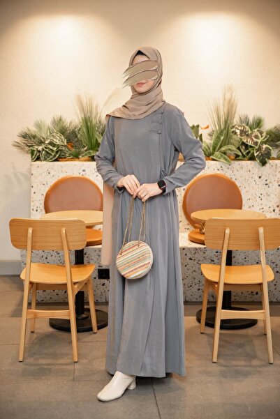 Nissra Ankanoor Side Tie Brit Buttoned Modal Dress Anka265141