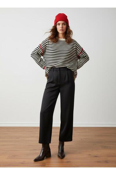 Sherin Pulover oversize cu dungi negre