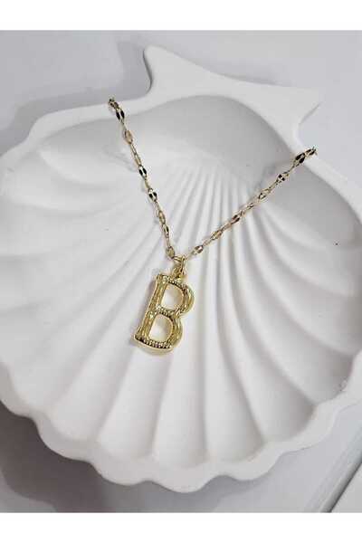 SİBEL AKSESUAR HARF KOLYE ÇELİK HARF 45 CM B