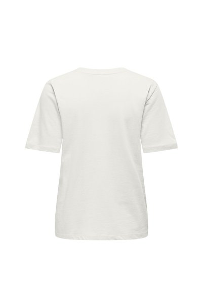 ONLY Happy Women's White T-Shirt (15370117-Cdr)