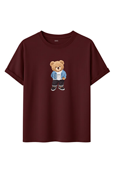 DK DAKSEL Tricou casual premium cu imprimeu digital și design cu ursuleț (toa...