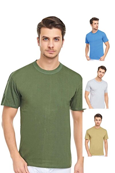 CENNETOĞLU Men's 4-Pack Slim Fit Crew Neck Mixed Undershirt T-Shirt