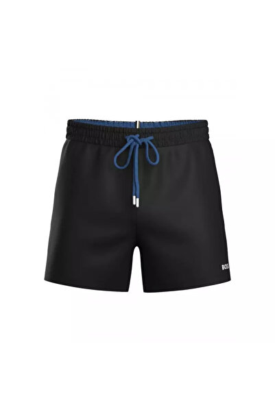 BOSS Men's Quick Dry Black Swim Shorts with Logo Detail 50491601-003