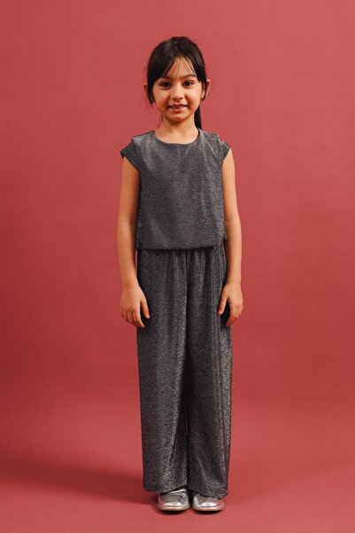 Perendi Set 2 piese pentru fete: bluză cu sclipici și pantaloni largi – Combi...